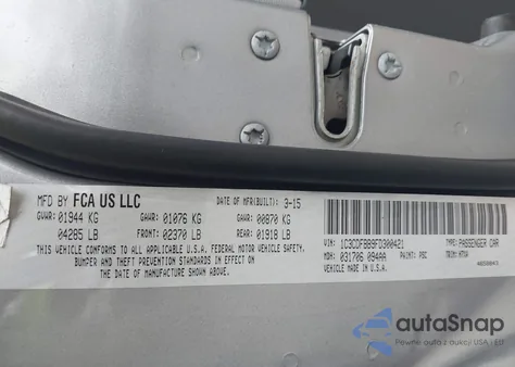 2015 Dodge Dart Sxt z USA, uszkodzony, nr VIN 1C3CDFBB9FD300421